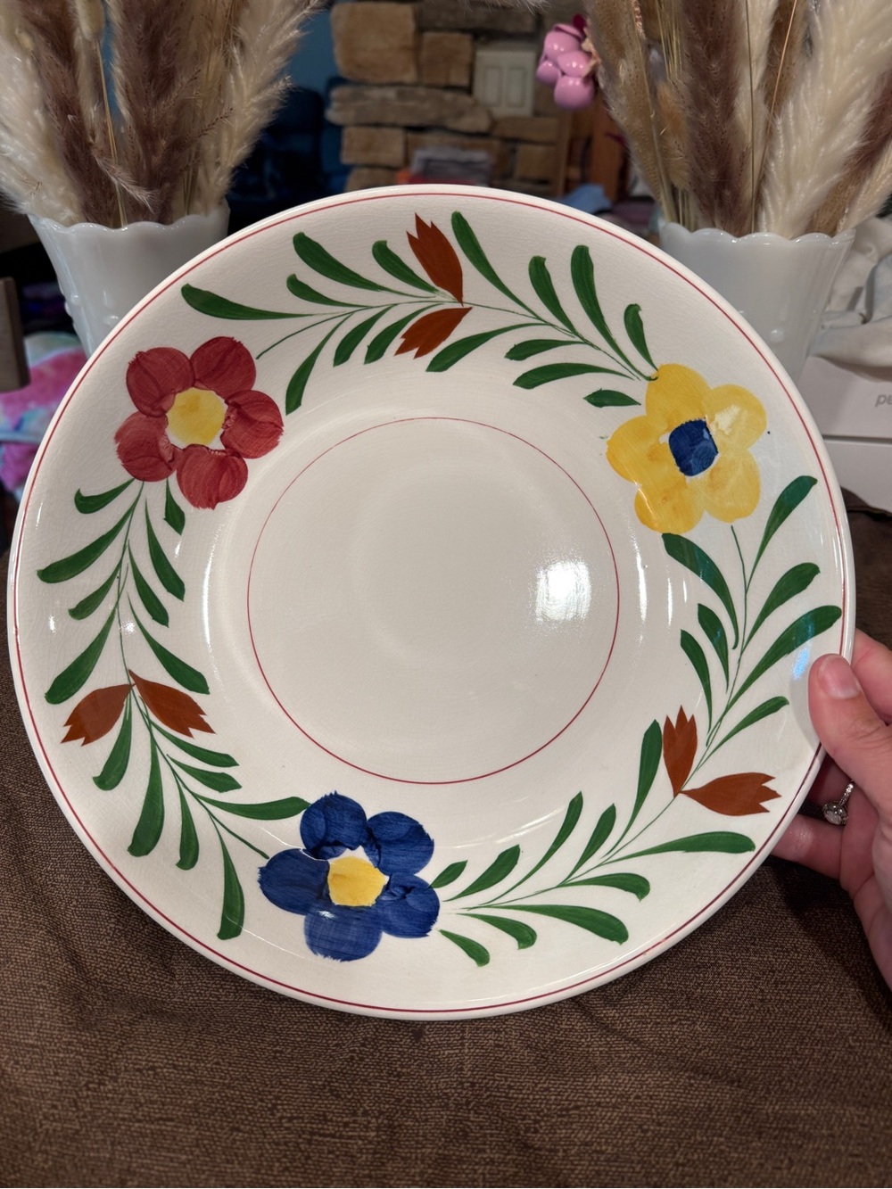 Vintage Ideal Ironstone China Hand Painted Floral Bowl Plate Japan